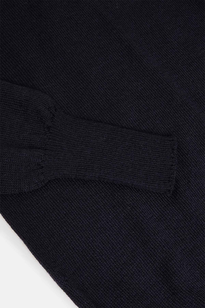 Long-sleeved wool polo shirt