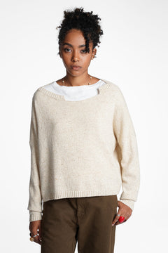 Asymmetric neck knit