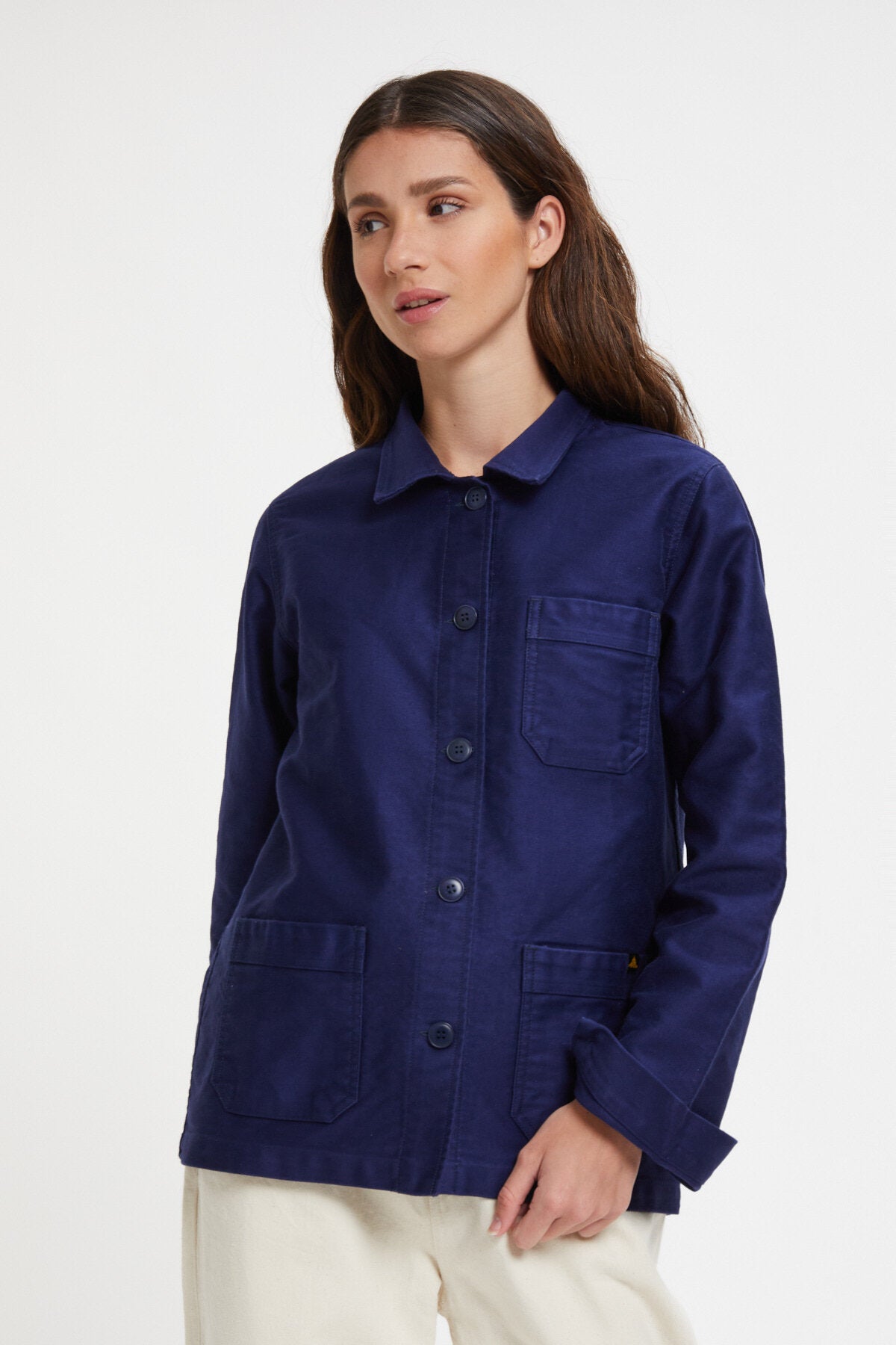 Moleskin Work Jacket Blue by Le Mont Saint Michel | Women | WP Store