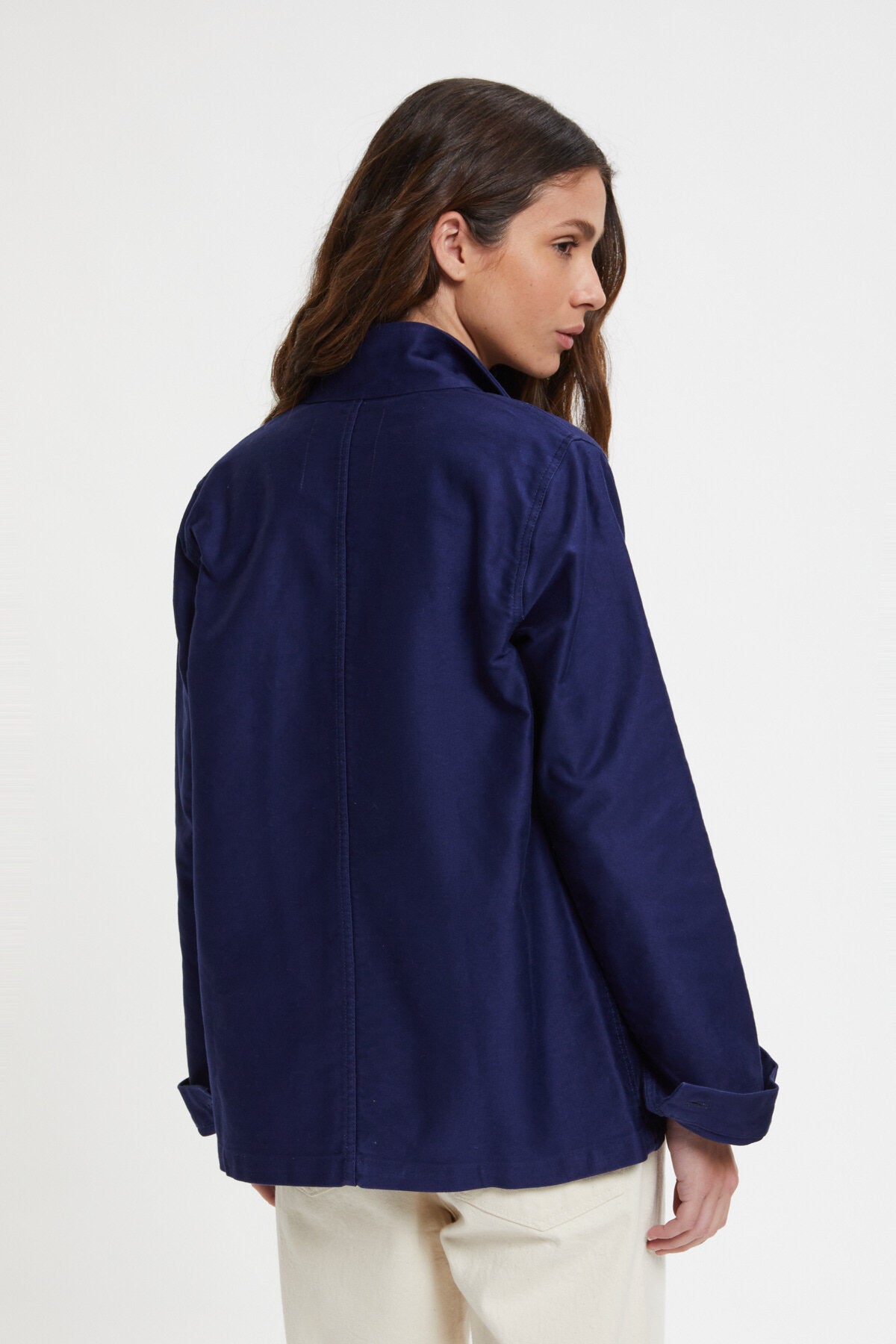 Moleskin Work Jacket Blue by Le Mont Saint Michel | Women | WP Store