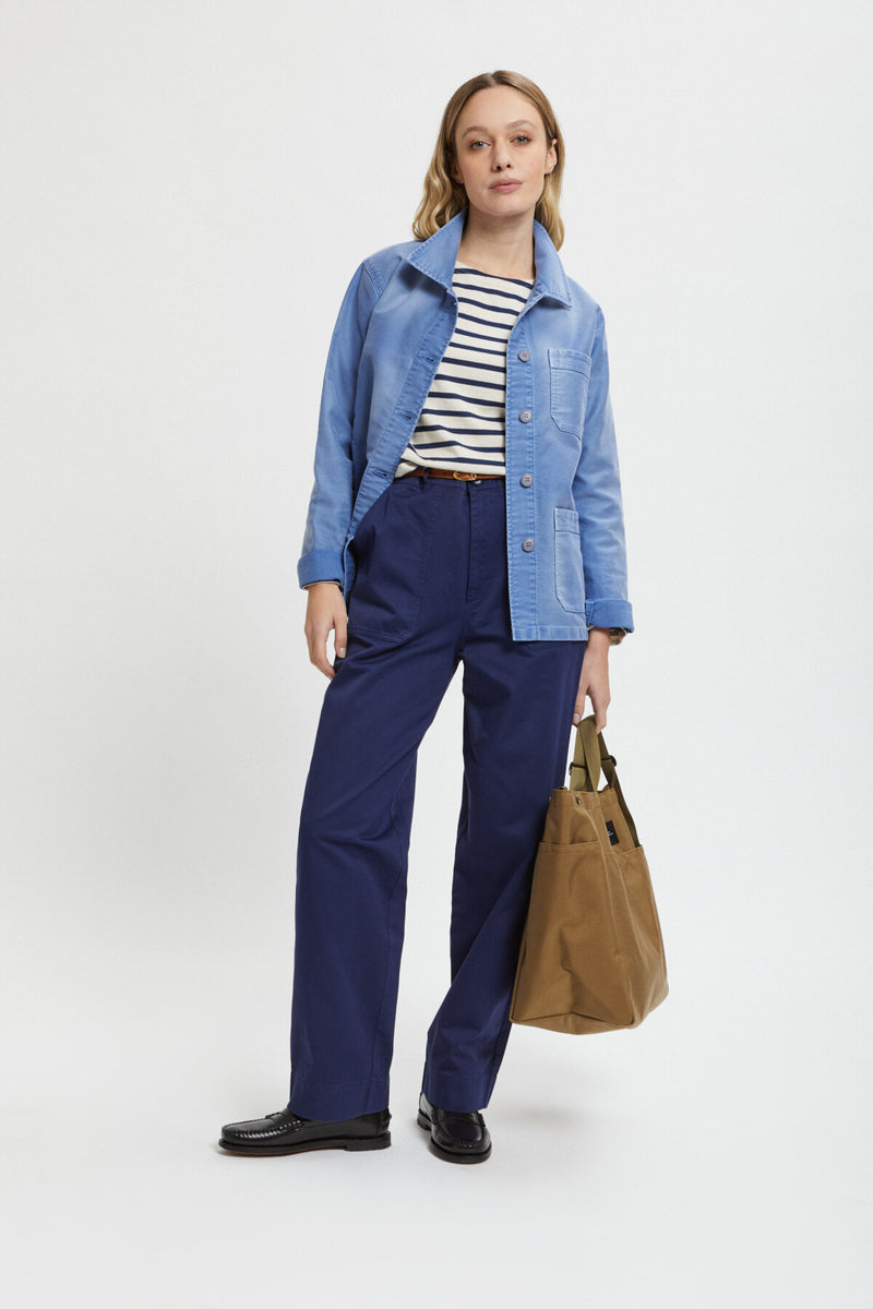 Genuine Vintage Work Jacket Blue by Le Mont Saint Michel Women