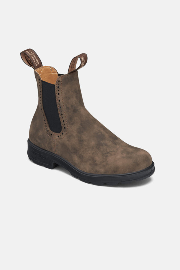 #1351 Leather Boot with brown elastic