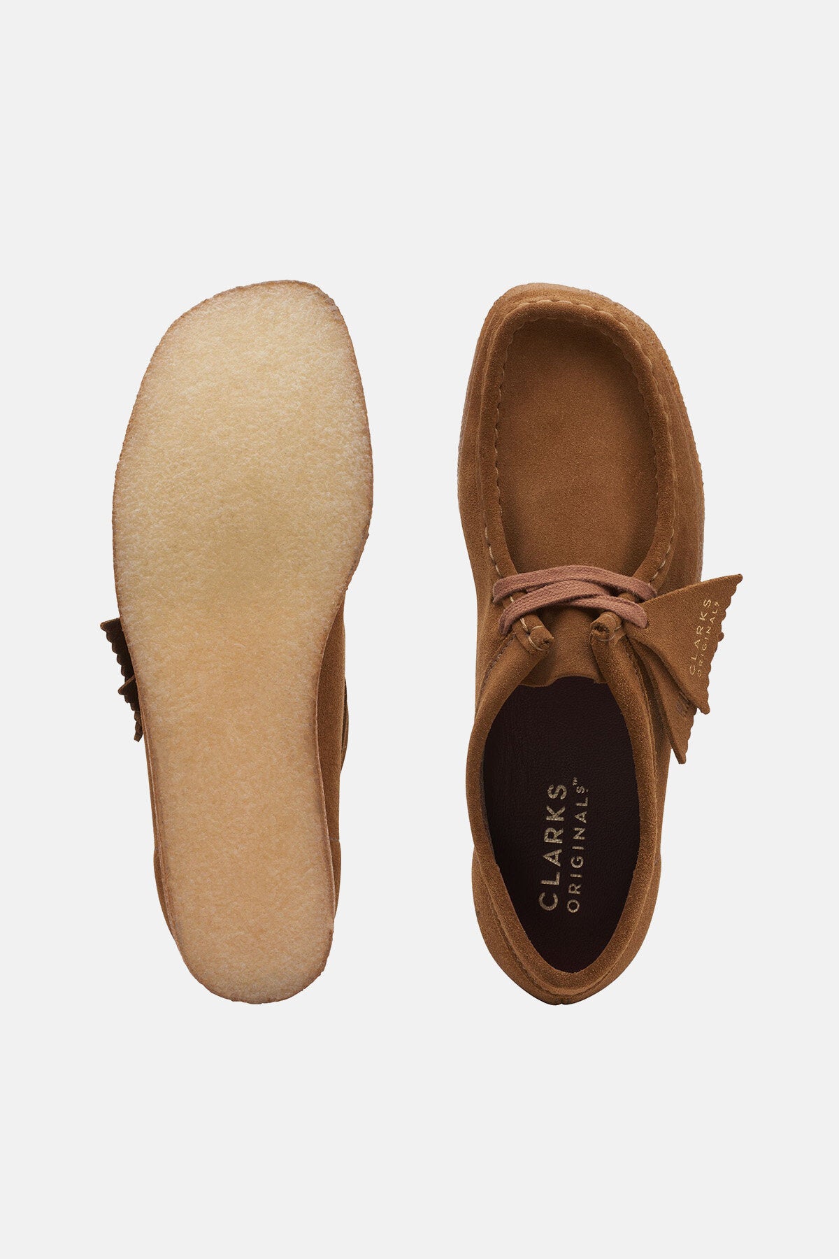 Clarks wallabee cola leather shop