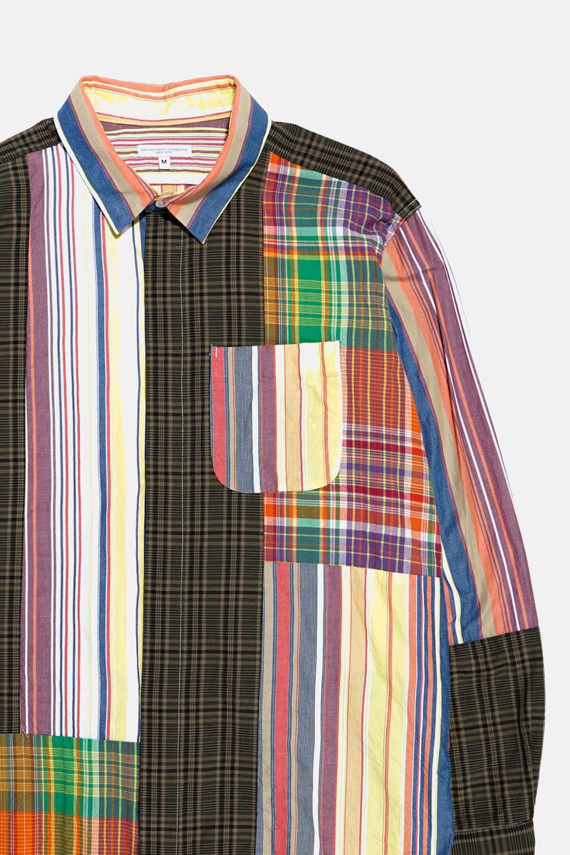 Long-sleeved patchwork shirt