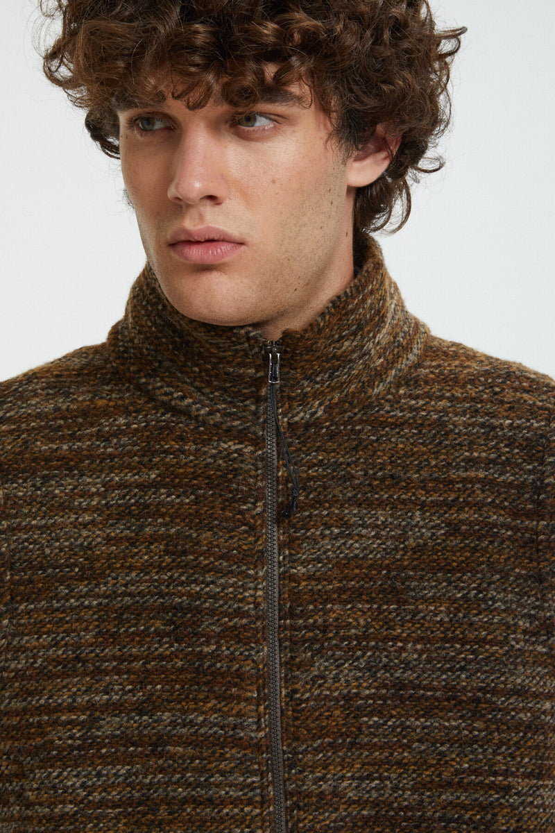 Wool blend High Mock Knit Vest