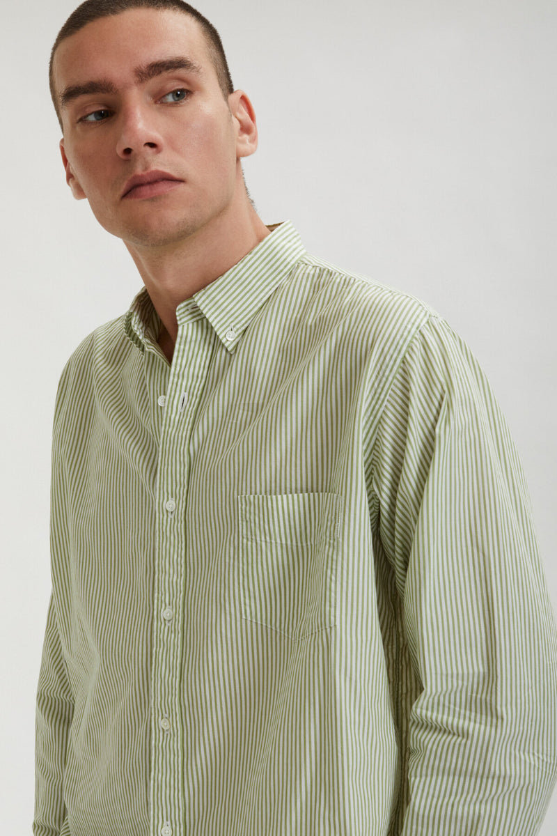 Cotton silk stripe shirt