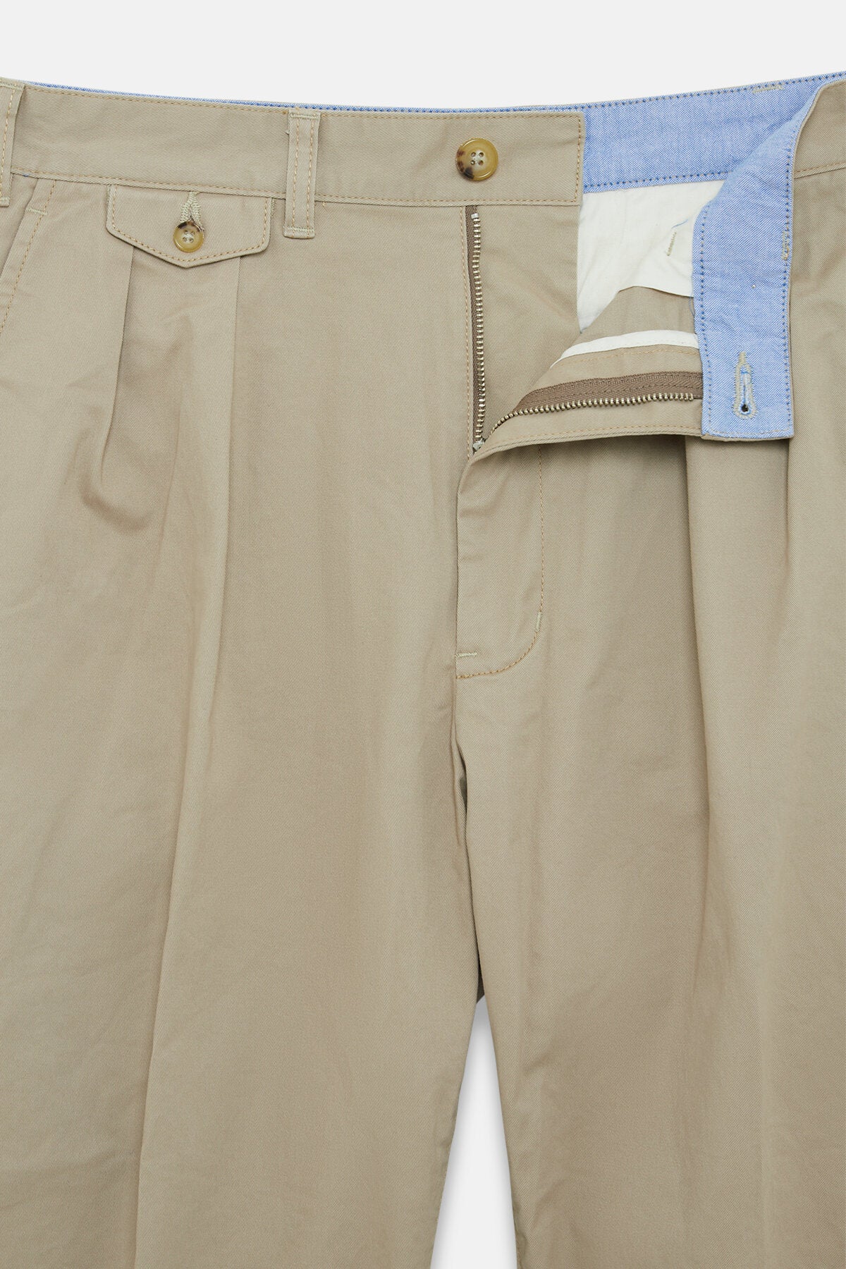 2 Pleats Twill Pants Khaki by Beams | Men | WP Store