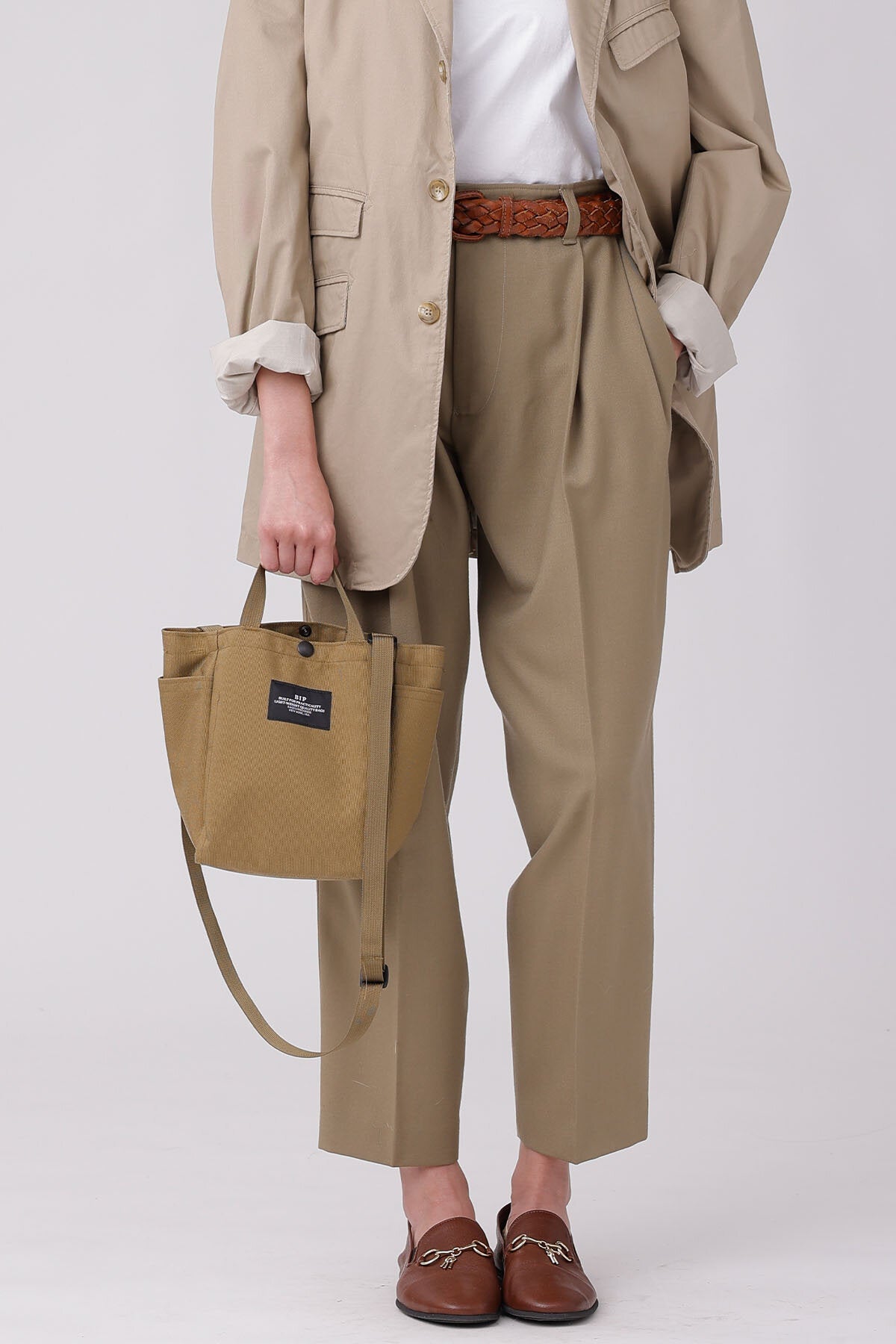 Small tote bag Khaki by Bagsinprogress Unisex WP Store