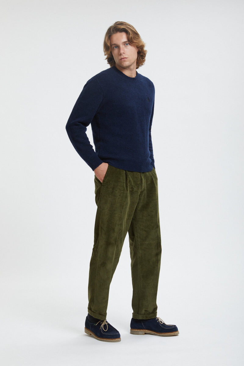Olive Needlecord Trousers - Roderick Charles