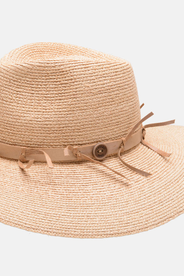 Fedora hat with leather strap