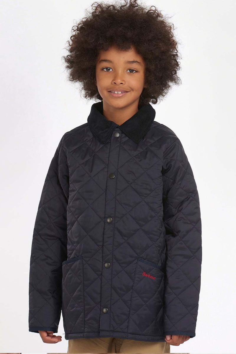 Boys Liddesdale Quilt Jacket Navy by Barbour Kid Boy WP Store