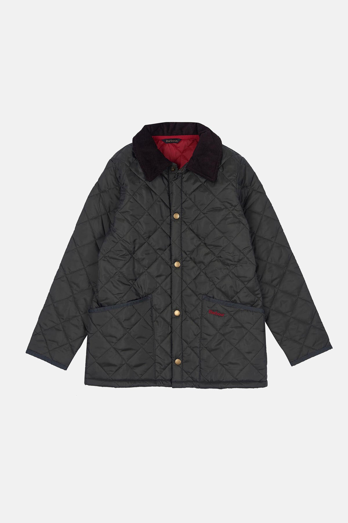 Quilted Jacket Liddesdale Dk olive red by Barbour Kid Boy WP Store