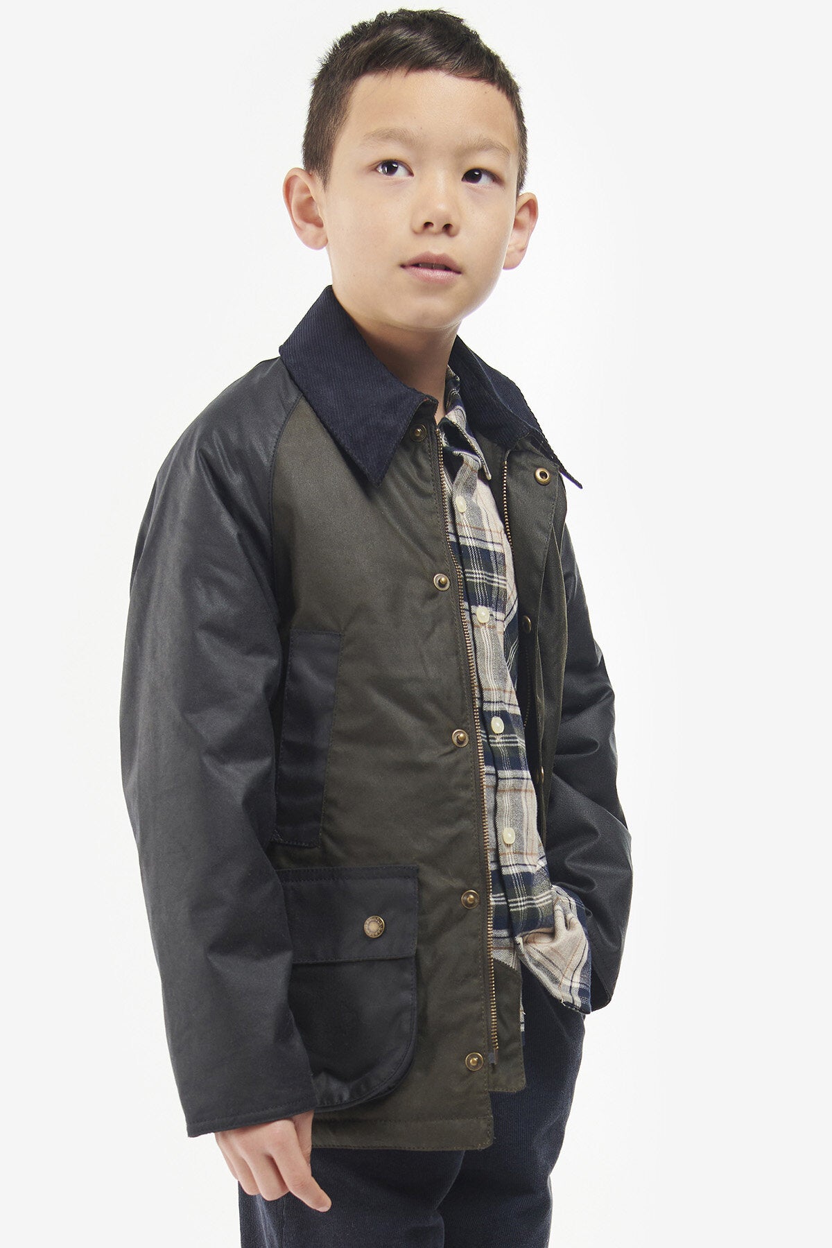 Boys Winter Patch Bedale Wax Olive by Barbour Kid | Boy | WP Store