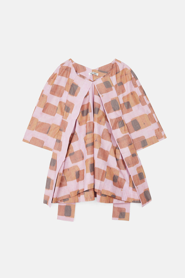 Flux blouse with geometric print
