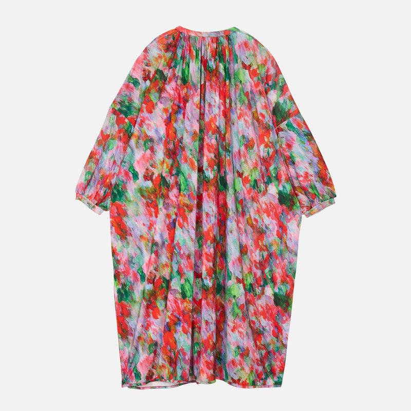 Abito a maniche lunghe con stampa multicolore