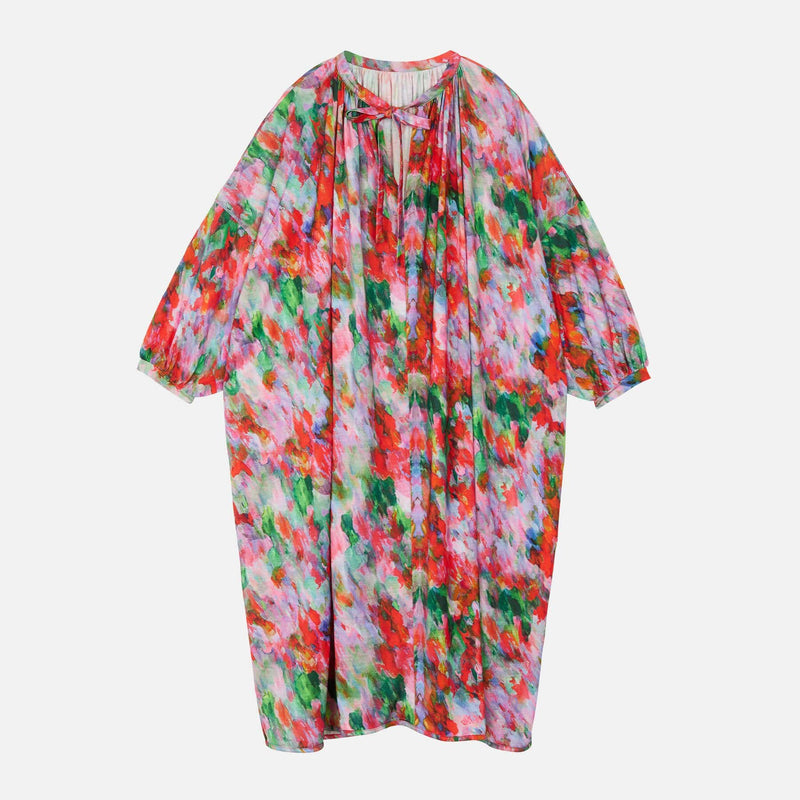 Abito a maniche lunghe con stampa multicolore