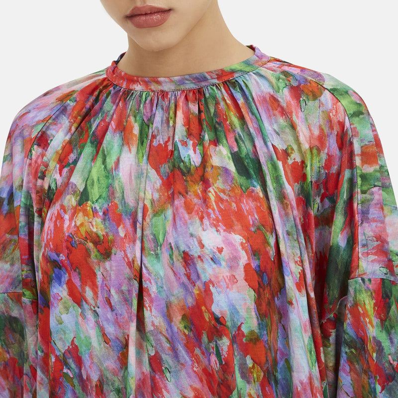 Abito a maniche lunghe con stampa multicolore