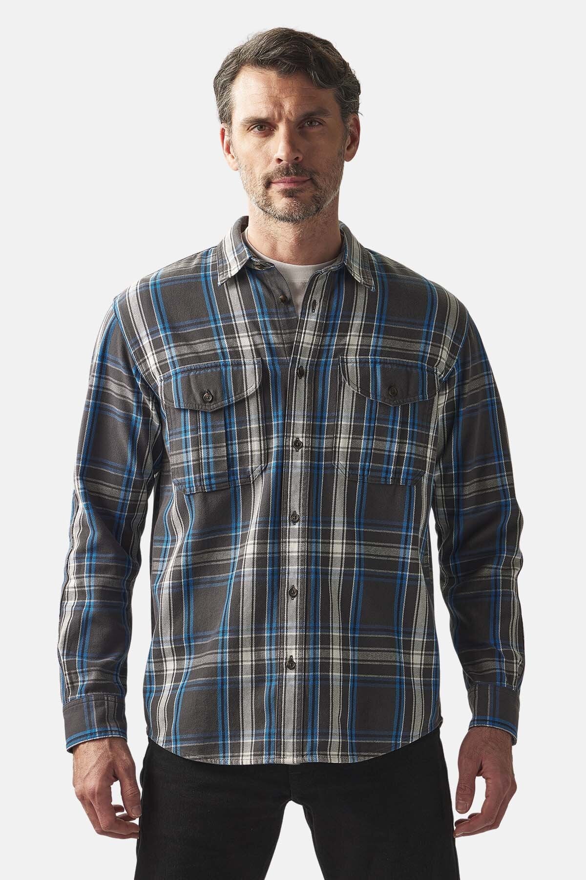 VINTAGE ALASKAN GUIDE SHIRT Faded black / cobalt by Filson Man | Men ...
