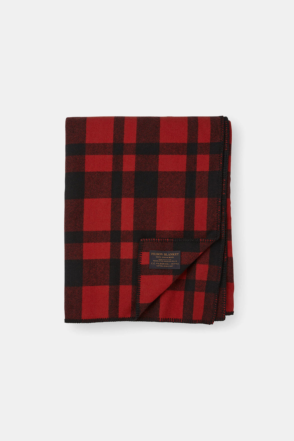 MACKINAW WOOL BLANKET Red black plaid by Filson Man Unisex WP Store