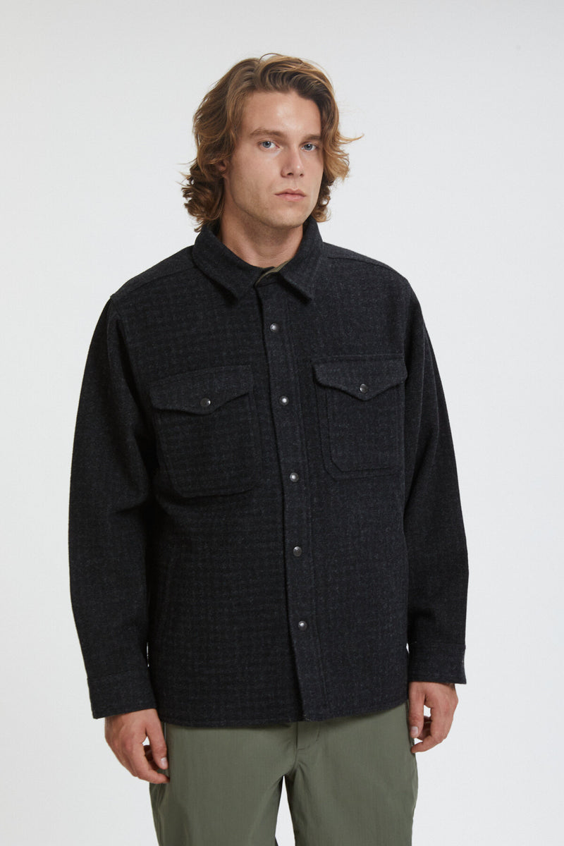 LINED MACKINAW WOOL JAC-SHIRT Black marl heather by Filson Man