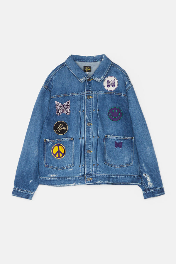 Vintage jeans jacket with patches