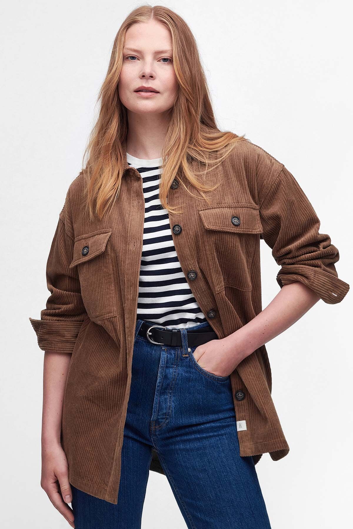 Oakfield Overshirt Taupe by Barbour Lady | Women | WP Store