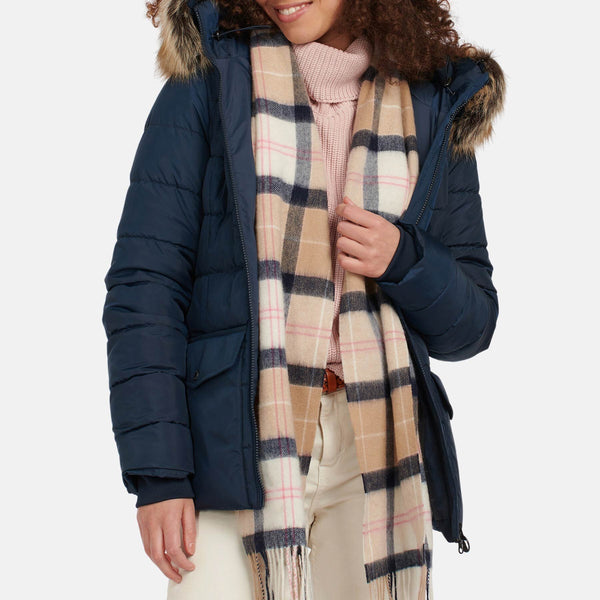 Sciarpa tartan in lana e cashmere