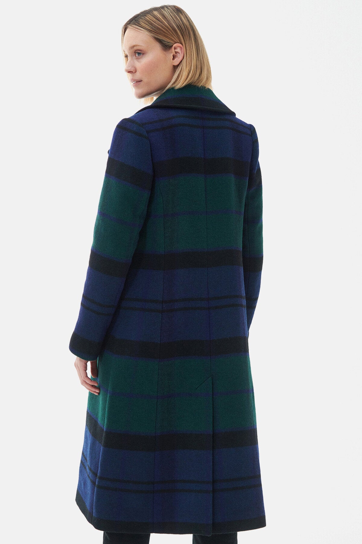 Tartan Marlene Wool Coat Black sage tartan dk by Barbour Lady Women WP Store