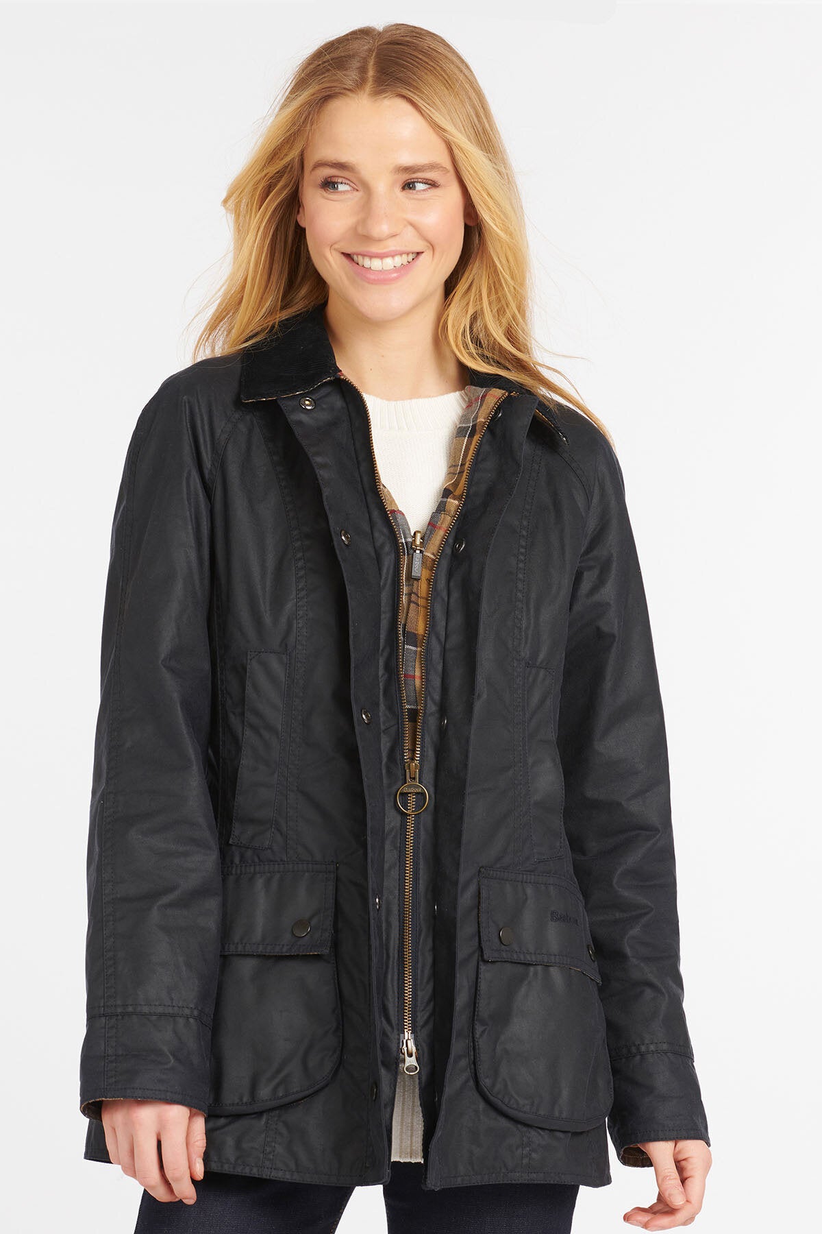Barbour｜JACKETS (Beadnell Wax Jacket (LWX0667 NY91)) Barbour Beadnell Wax Jacket Navy by Barbour Lady | Women