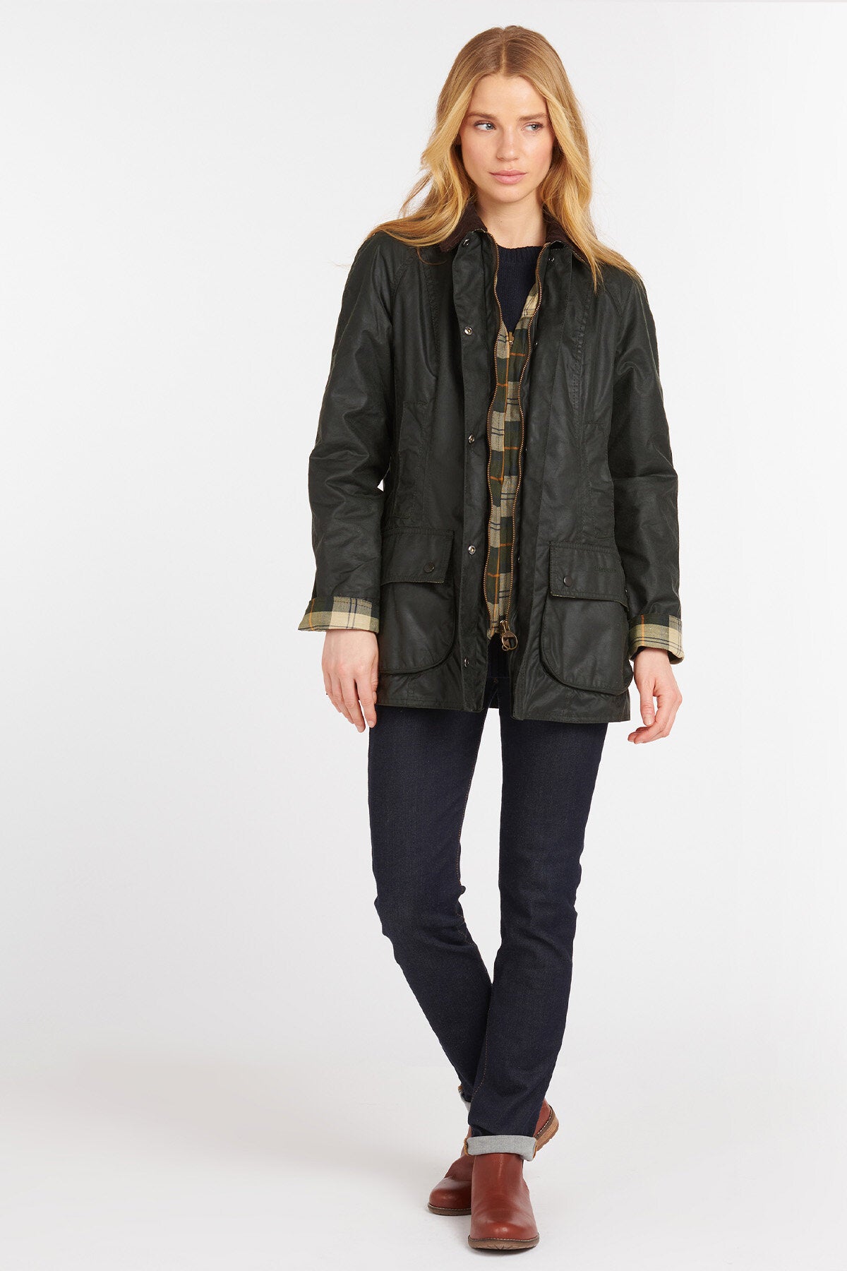 BARBOUR｜BEADNELL JACKET LWX0667SG/LWX0668OL/LWX0667BK Barbour Womens Waxed Classic Beadnell Jacket - Olive