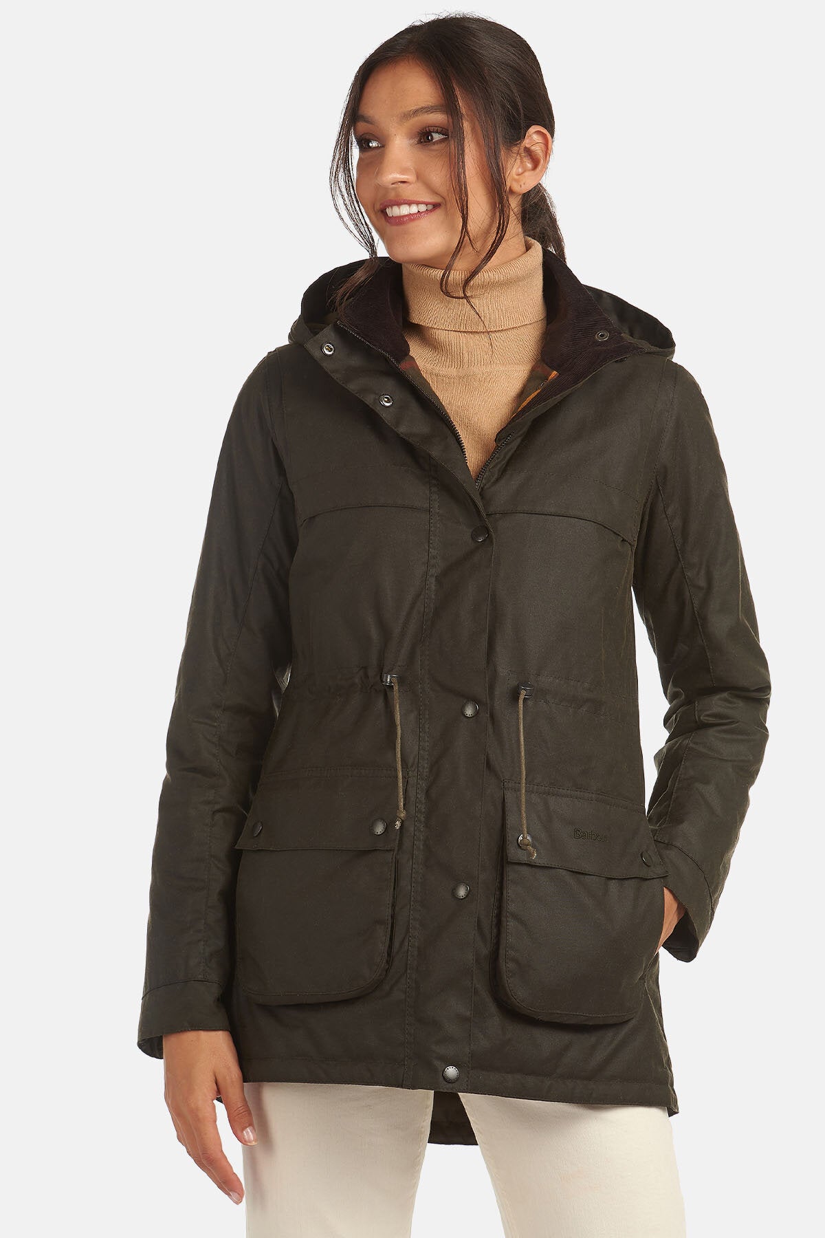 Cassley Wax Parka Olive/classic by Barbour Lady Women WP Store