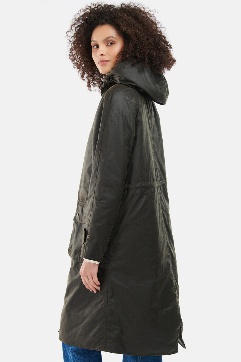 Waxed Longline Hooded Coat