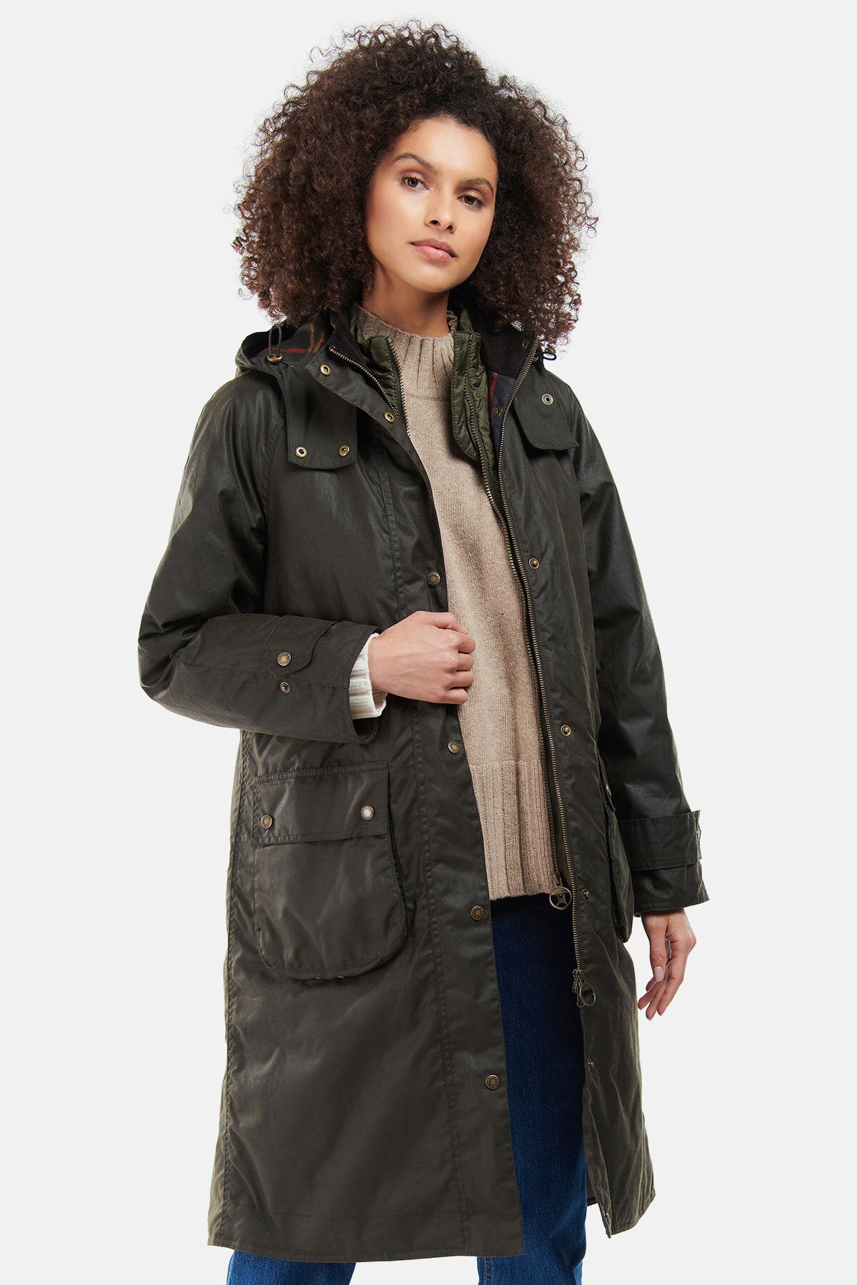 Long Cannich Wax Jacket Olive/classic by Barbour Lady | Women | WP