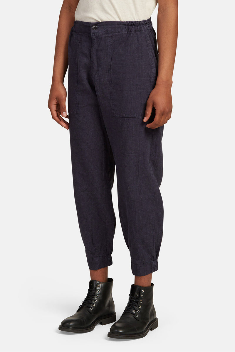 Trousers with checkerboard pattern