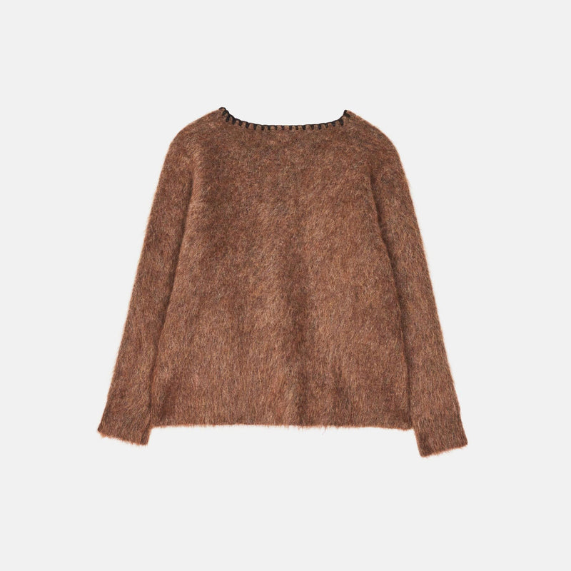 Sweater with deep V-neck