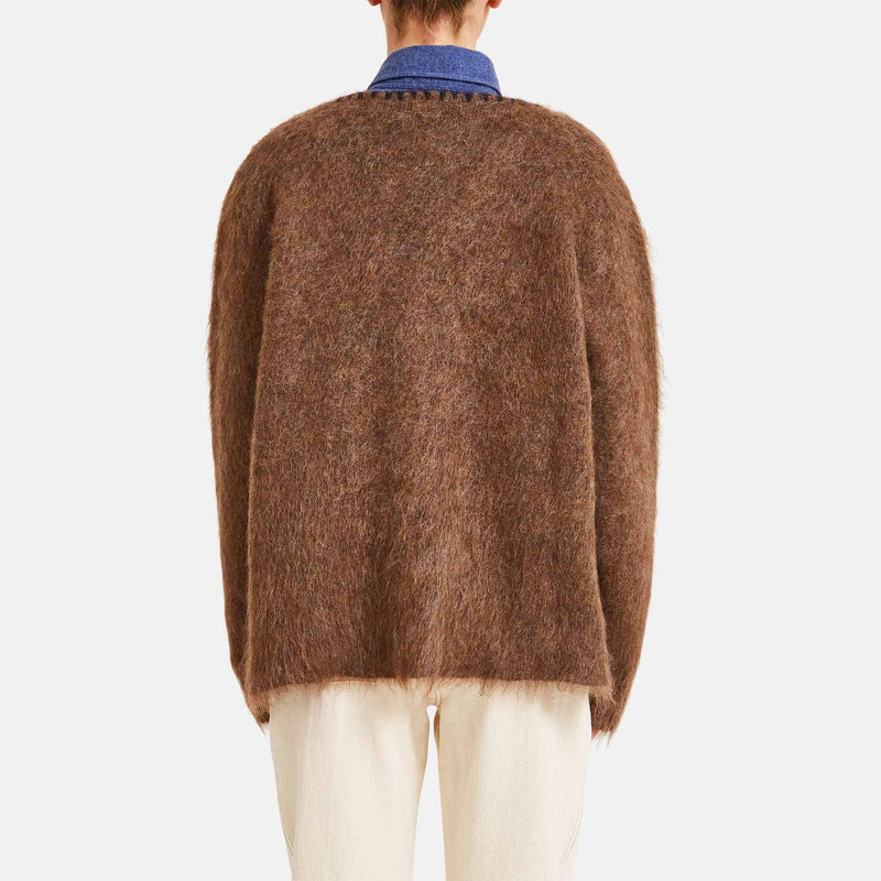 Sweater with deep V-neck