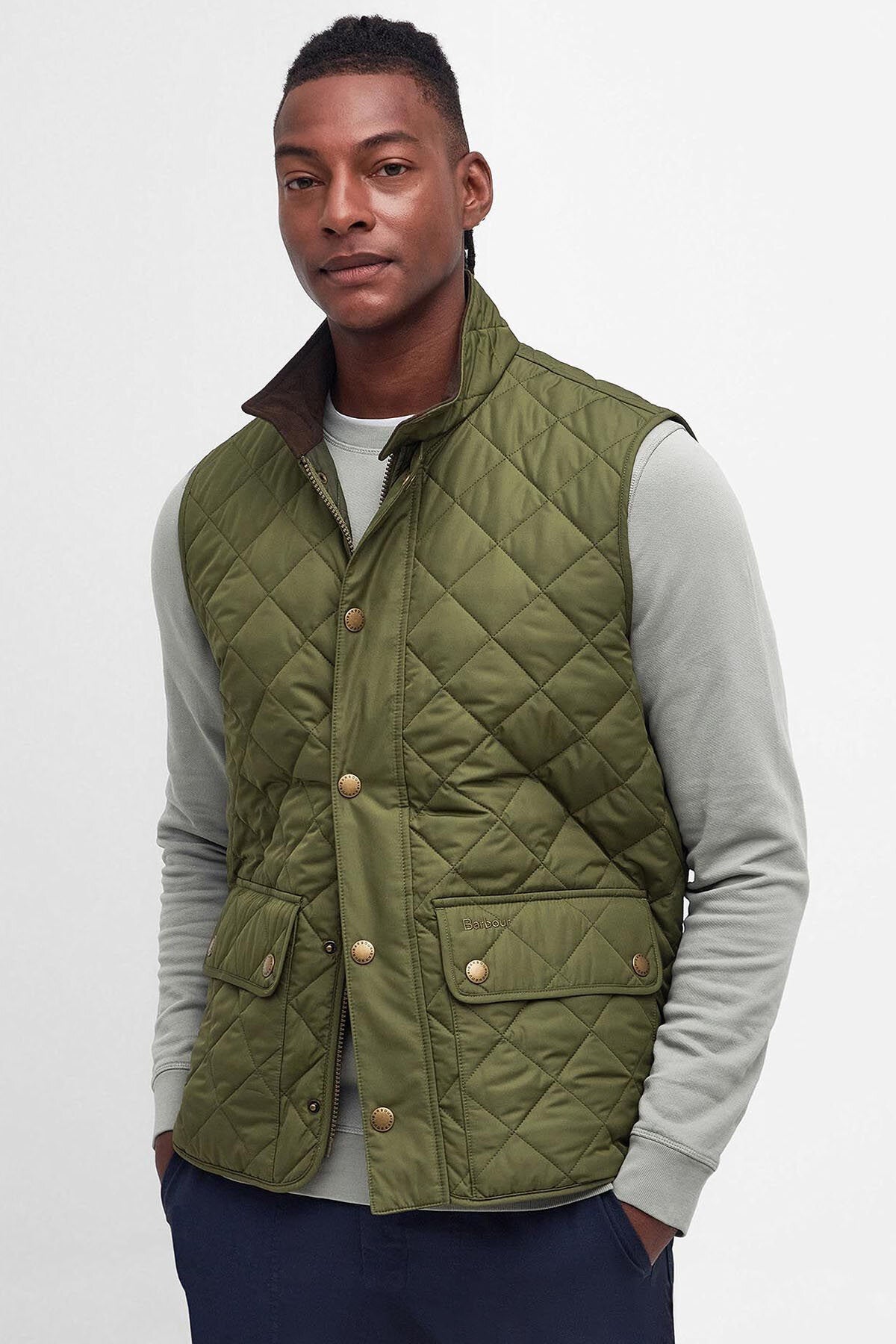 Lowerdale Gilet Dark moss by Barbour Men WP Store