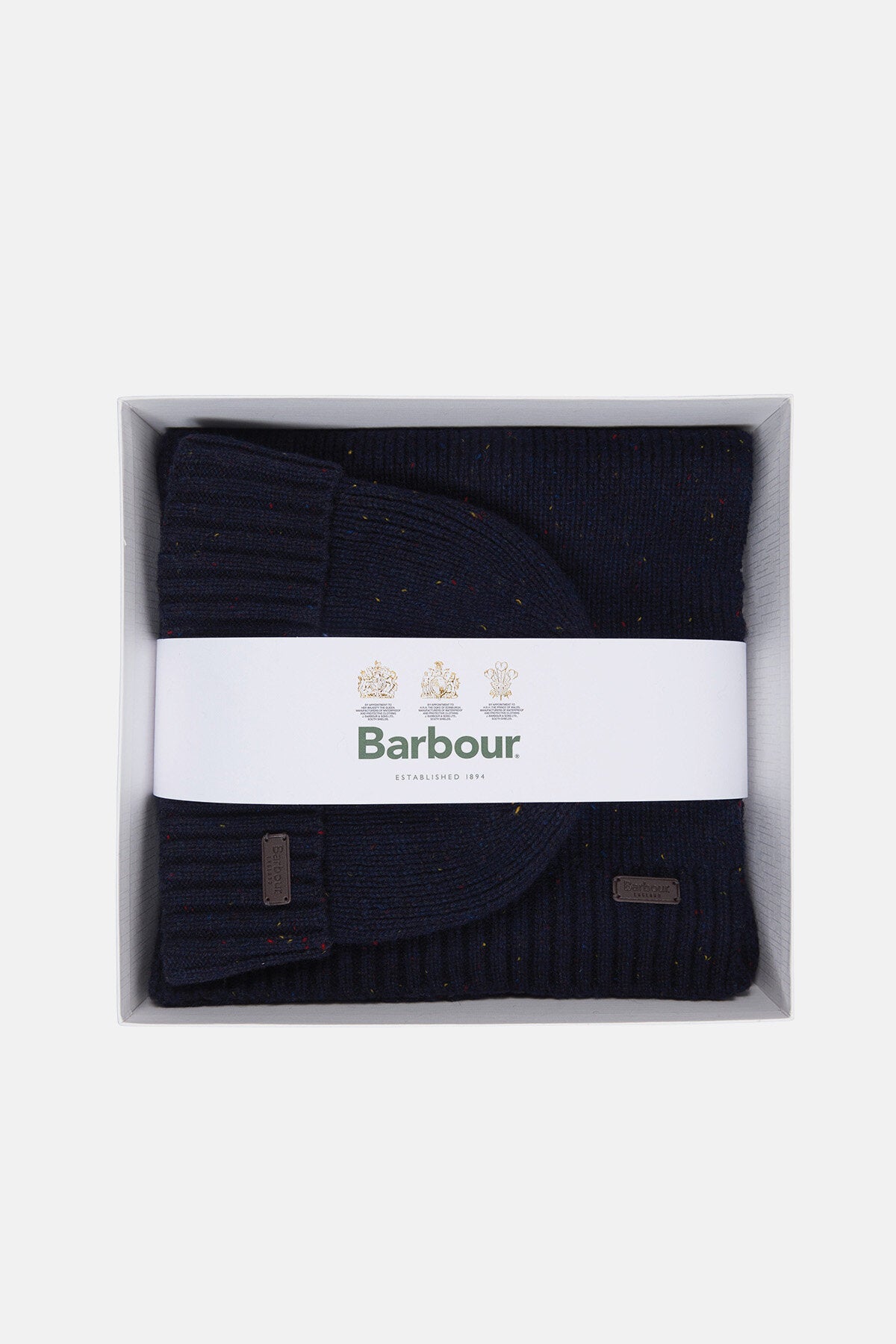 Carlton Fleck Beanie & Scarf Gift Set Navy by Barbour | Men | WP Store