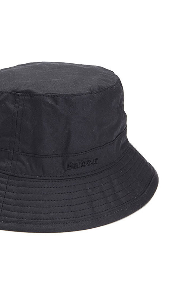 Barbour Mens Wax Sports Bucket Hat Black Waterproof Size S, M, L, XL