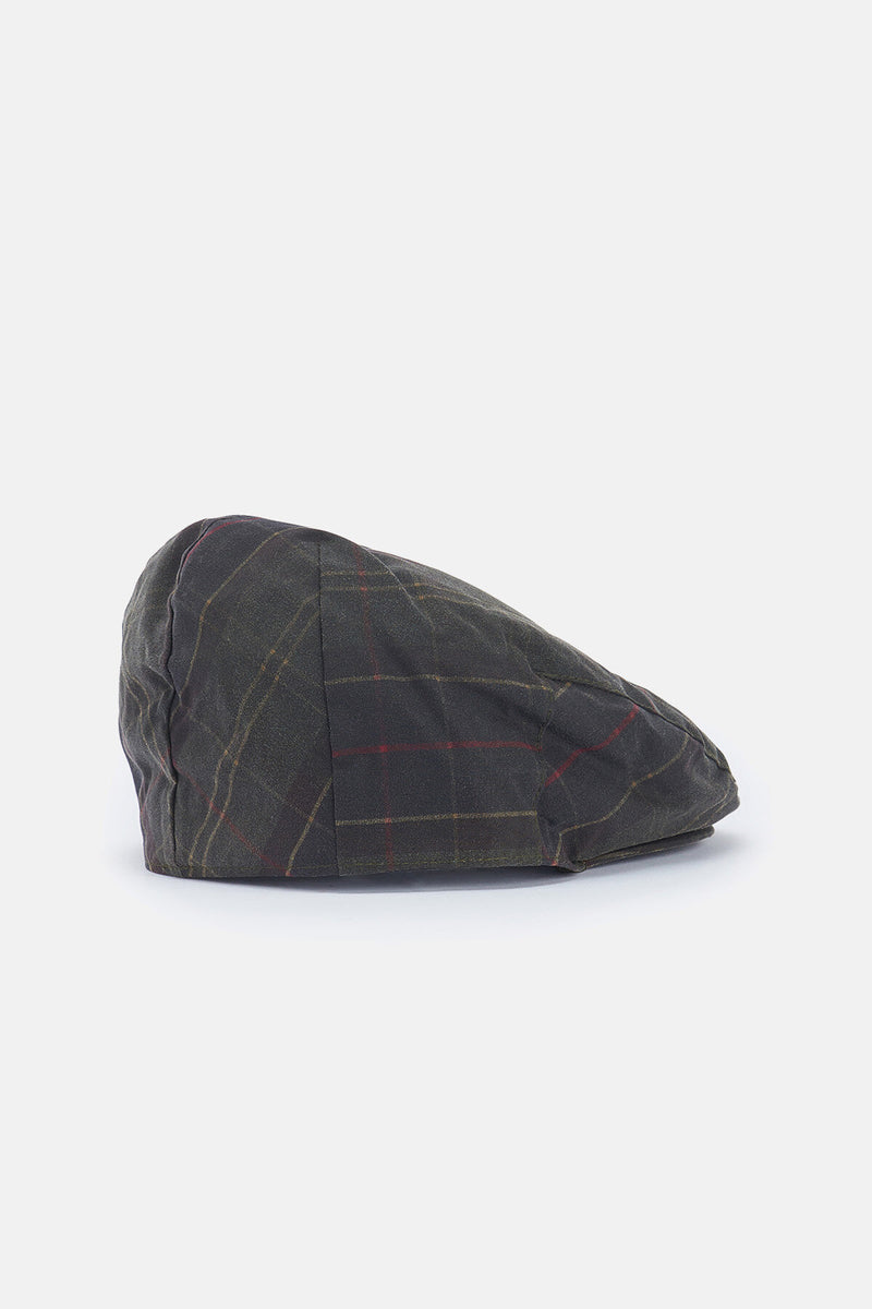 Cappello in cotone cerato in tartan