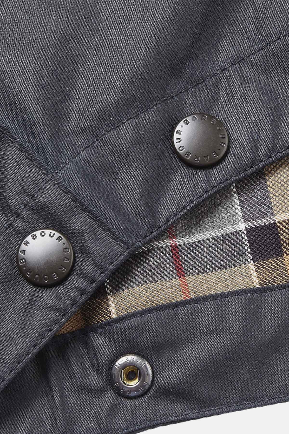 Waxed Cotton Hood Navy by Barbour Men WP Store