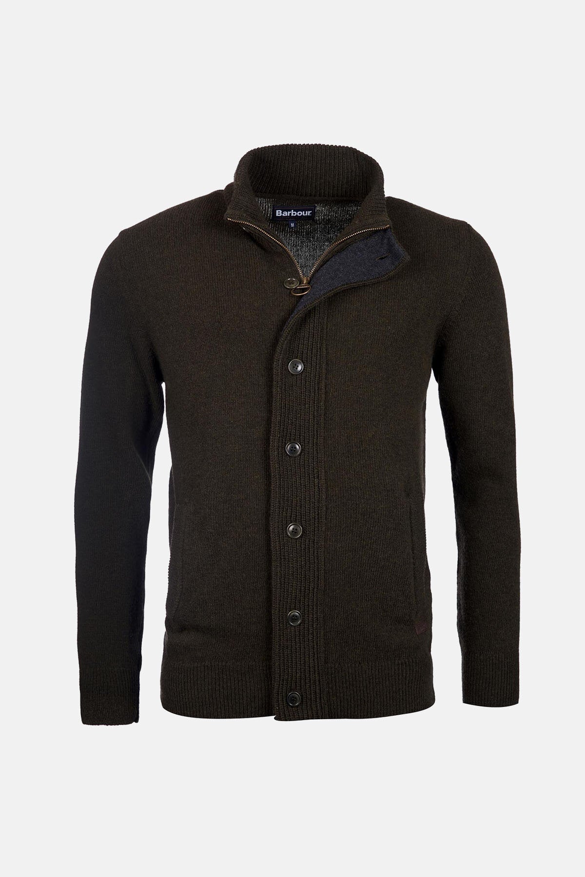 Patch Zip Through Seaweed by Barbour Men WP Store
