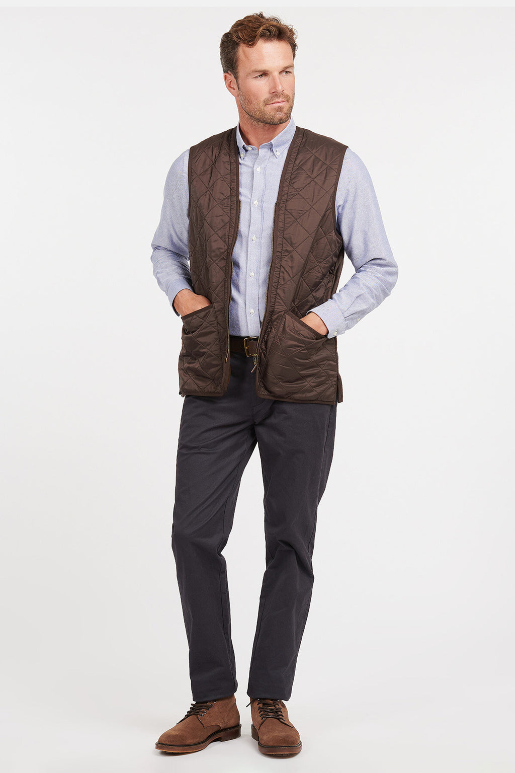 Polarquilt Waistcoat/Zip-In Liner Dark brown by Barbour | Men | WP
