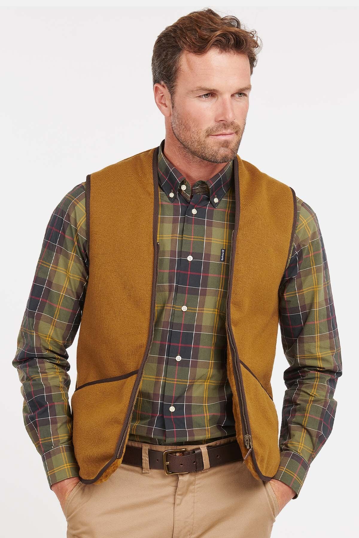 Warm Pile Waistcoat Zip-In Liner Brown by Barbour | Men | WP Store