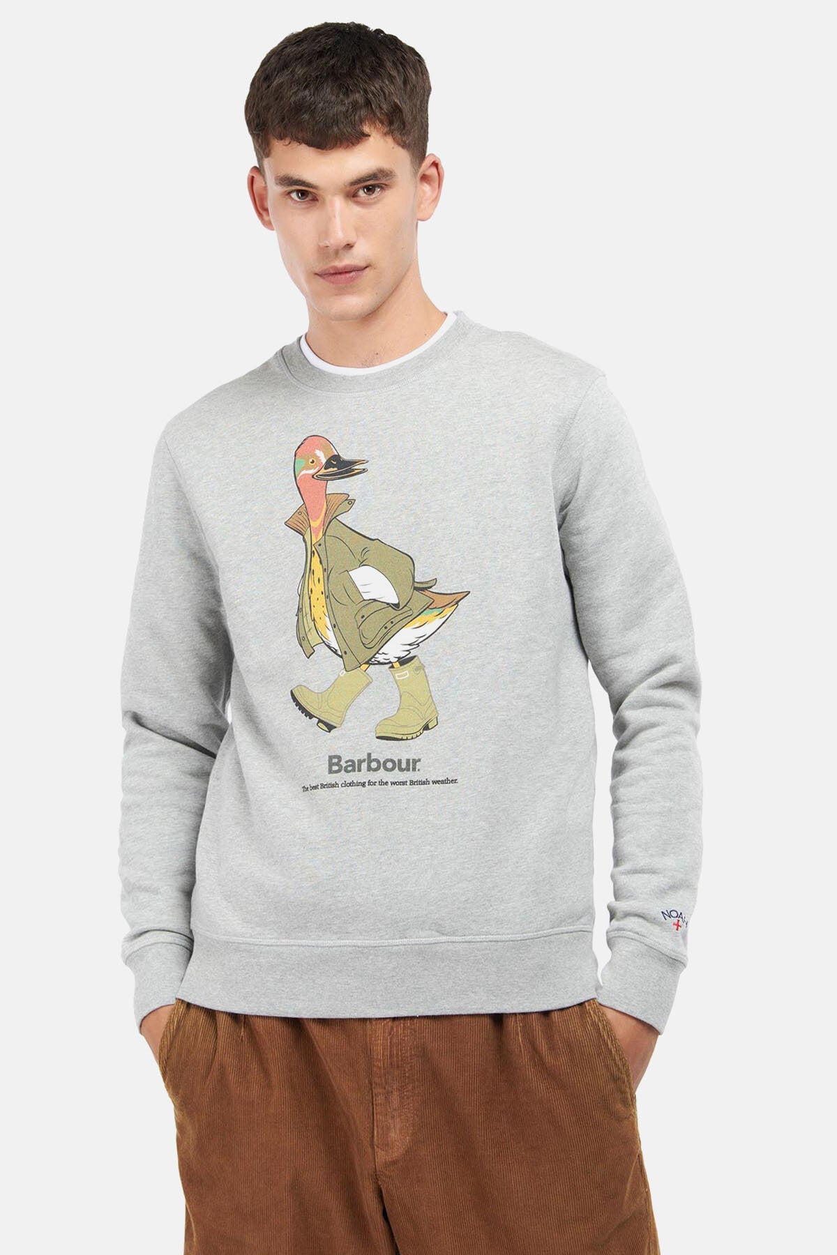 Barbour x NOAH Duck Crew Grey marl by Barbour | Men | WP Store