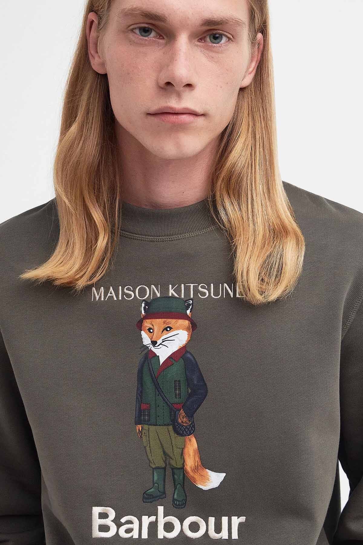 ★入手困難★BARBOUR X Maison Kitsune BEAUFORT CREW SWEAT Barbour x Maison Kitsuné Beaufort Fox Sweatshirt - MOL0559BK31