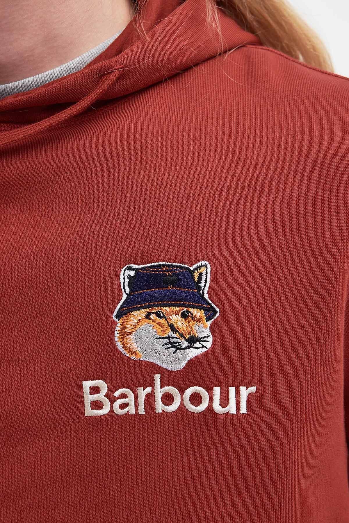 Barbour x Maison Kitsuné Fox Head Hoodie Burnt henna by Barbour Barbour x Maison Kitsuné Fox Head Hoodie Burnt henna by Barbour