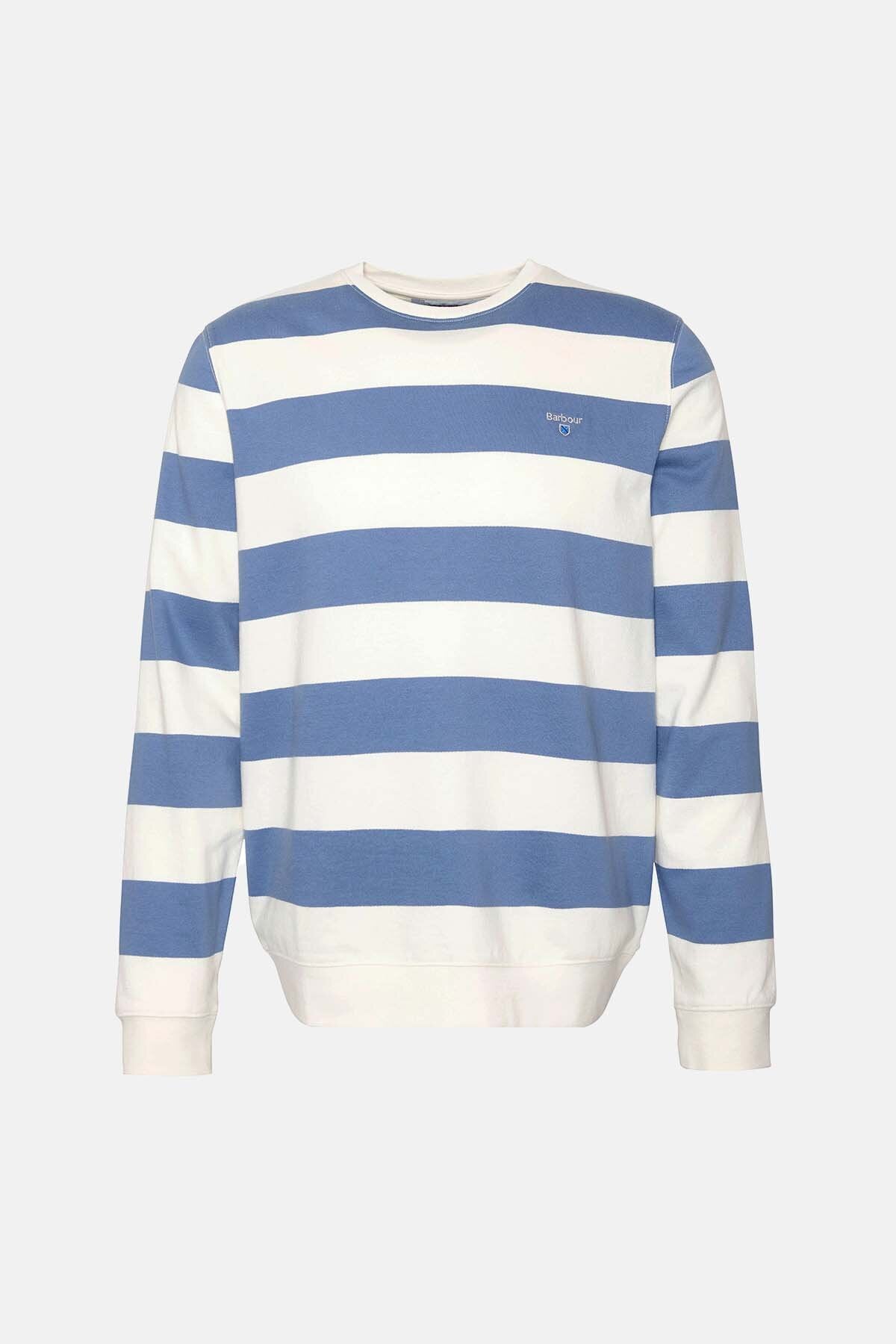 Shorwell Striped Sweatshirt Dk chambray by Barbour | Men