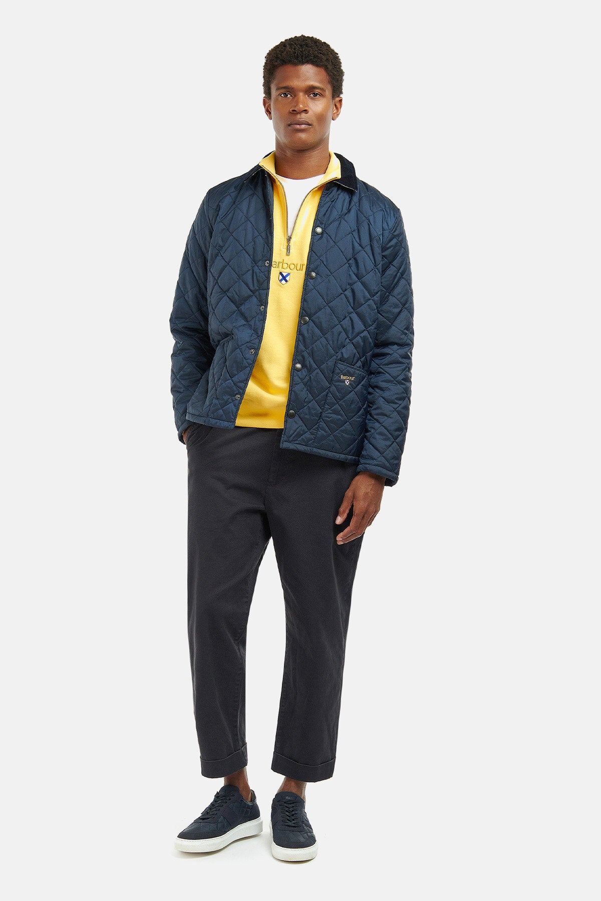 Barbour Crested Herron Quilted Jacket Navy/summer ivy by Barbour 