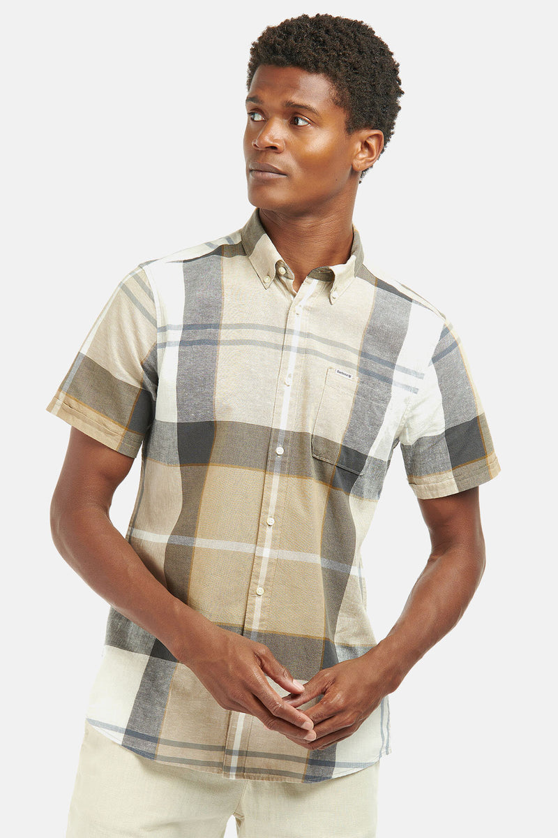 barbour dress shirt Barbour Hawthorn Checked Relaxed Shirt Mens Whisper White Size: US L